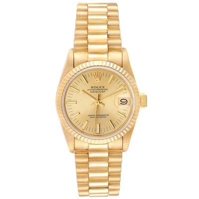 Rolex President Datejust 31mm Midsize Yellow Gold Ladies Watch 68278 In Not Applicable