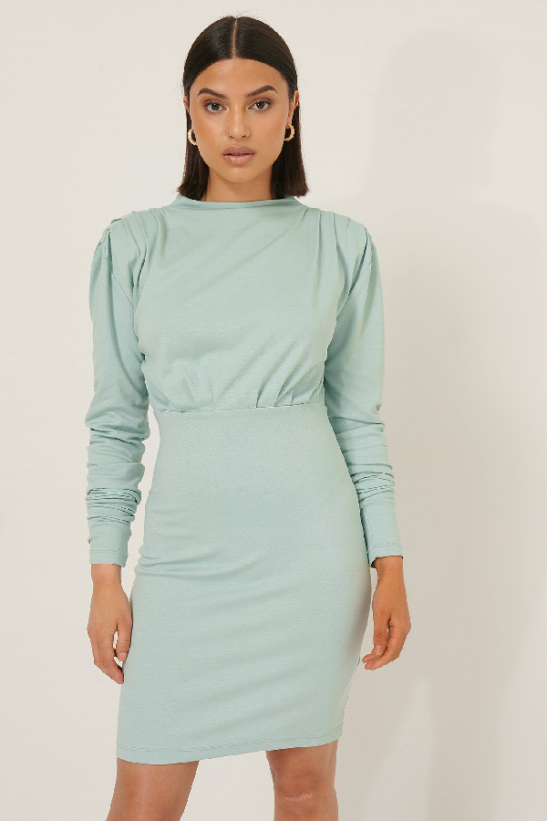 turquoise jersey dress