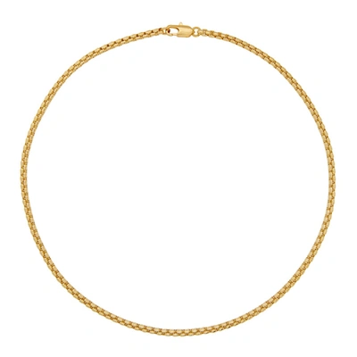 Laura Lombardi Gold Box Chain Necklace In Brass