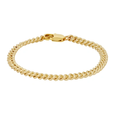 Laura Lombardi Gold Curb Chain Bracelet In Brass