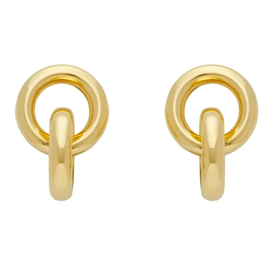 Laura Lombardi Gold Link Earrings In Brass