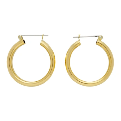 Laura Lombardi Gold Band Earrings In Brass