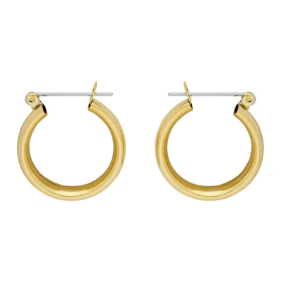 Laura Lombardi Gold Mini Band Earrings In Brass