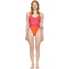 Jacquemus Le Maillot Camerio Swimsuit In Fuchsia,orange