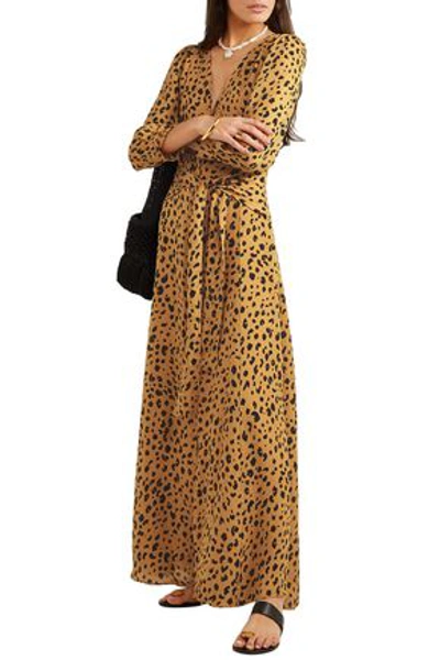 Nicholas Tie-front Leopard-print Silk-crepe Maxi Shirt Dress In Animal Print