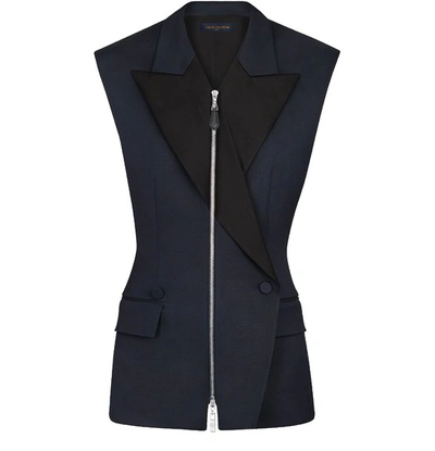 Louis Vuitton Sleeveless Zip-up Blazer In Noir