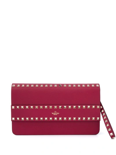 Valentino Garavani Rockstud Clutch In Pink