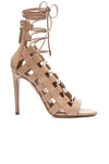Aquazzura Amazon Leather Lace-up Sandals In Nude