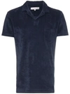 Orlebar Brown 'terry' Cotton Towelling Polo Shirt In Blue
