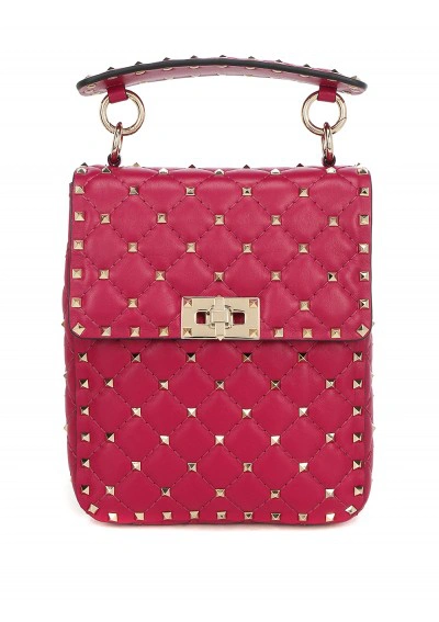 Valentino Garavani Rockstud Spike Small Handbag In Raspberry Pink