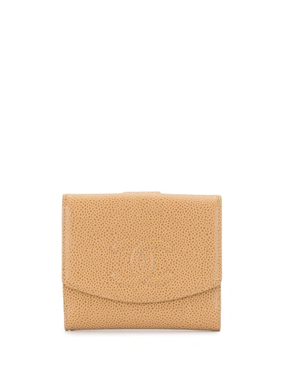 Pre-owned Chanel 2002 Cc Flap Wallet In Brown