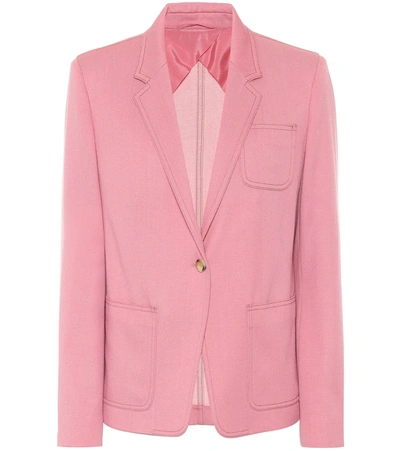 Max Mara Berlina Topstitch Wool Jacket In Pink