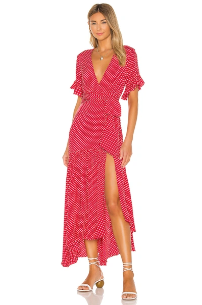 Privacy Please Solana Maxi Dress In Red & White Dot