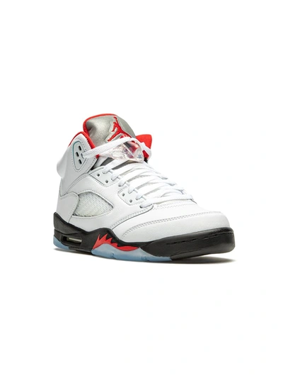 Jordan Kids' Air 5 Retro High Top Sneakers In White