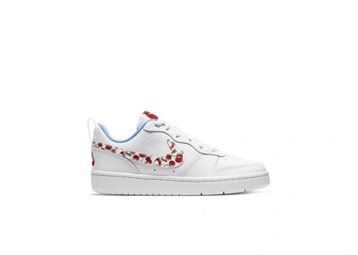 Pre-owned Nike Court Borough Low 2 White Cherry (gs) In White/university Blue/track Red