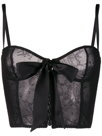 Alessandra Rich Lace Bustier Corset Top In Black