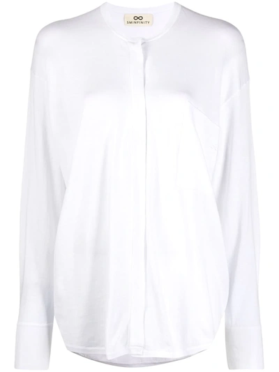 Sminfinity Front-button Blouse In White