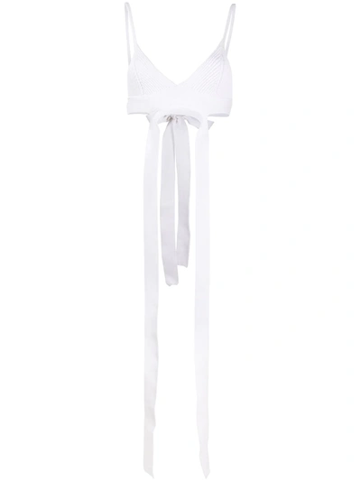 Mrz Cropped Back-tie Top In White