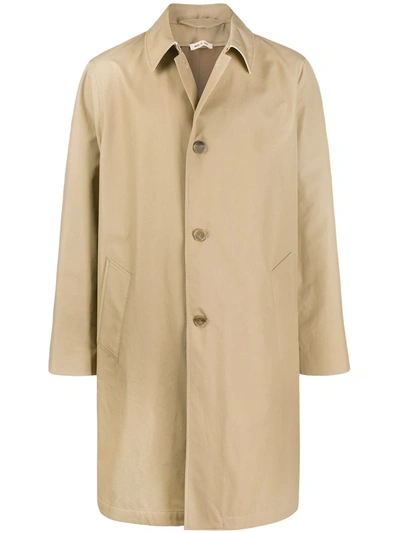 Marni Cotton-blend Mono-breasted Trench Coat In Beige