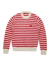 Acne Studios Striped Wool Sweater, Red And White