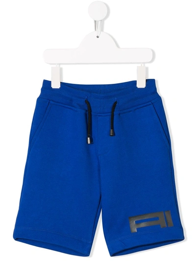 Ai Riders On The Storm Kids' Printed Logo Shorts In Blue