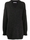 Acne Studios Oversized V-neck Sweater Washed Black