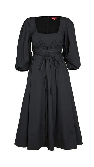 Staud Juliette Midi Dress In Black