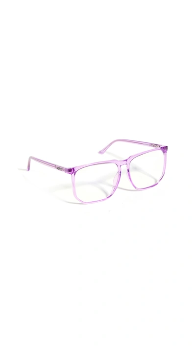 Quay Stranger Blue Light Glasses In Purple/clear
