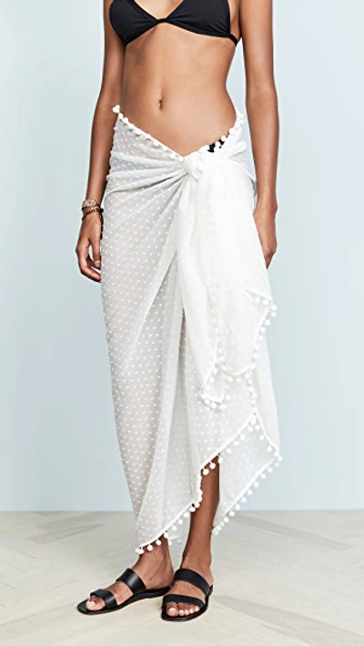 Playa Lucila Embroidered Sarong In White