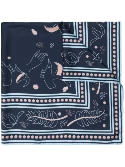 Ports 1961 Abstract-print Scarf In Blue