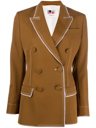 Ports 1961 Double-breasted Blazer In Brown