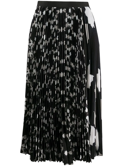 Ports 1961 Pleated Star Print Skirt In Black
