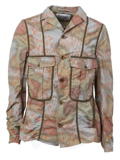 Kolor Printed Wrinkled Cotton Poplin Jacket In Multicolour