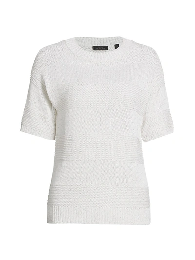 Saks Fifth Avenue Collection Textured Striped Sweater In White