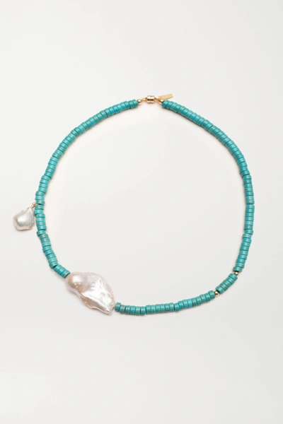 Eliou Gela Turquoise And Pearl Necklace