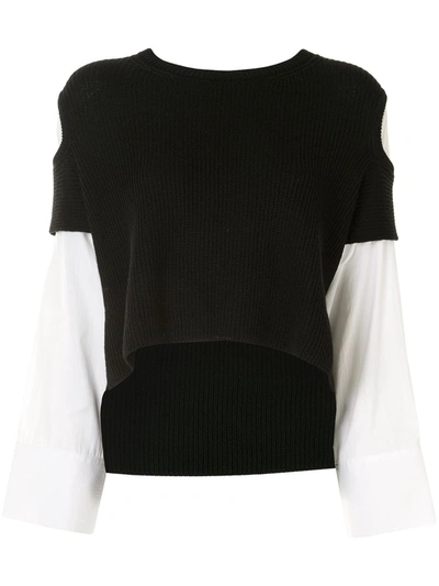 Y's Cut Out Knitted Top In Black