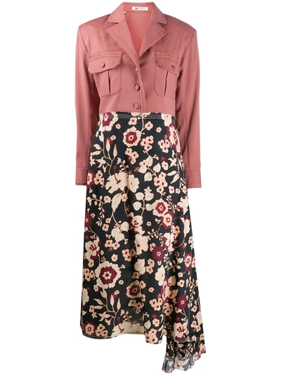 Ports 1961 Contrast Top Midi Dress In Pink