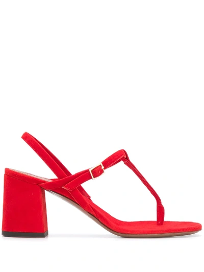 L'autre Chose Mid-heel Thong Sandals In Red