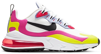 Pre-owned Nike Air Max 270 React White Pink Yellow (women's) In White/black-pink-yellow-red-blue