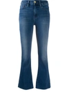 Frame Le Crop Flare Faded High-rise Kick-flare Jeans In Bagmore