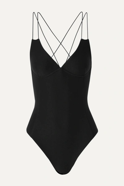 Alix Nyc Zip-detailed Stretch-jersey Turtleneck Bodysuit In Black