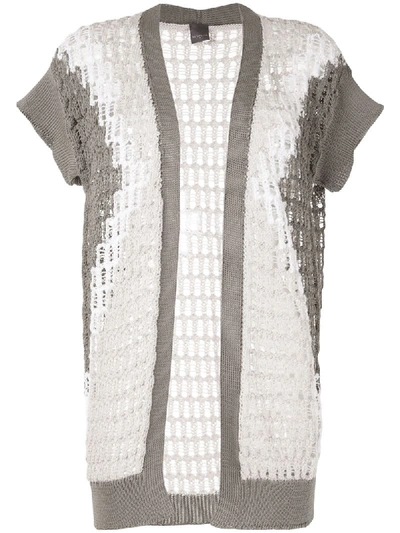 Lorena Antoniazzi Micro Sequins Drilled Knit Cardigan In White