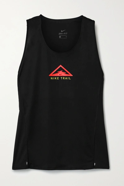 Nike City Sleek Printed Dri-fit Tank In Black