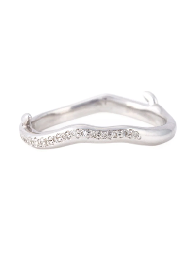 Shaun Leane Sterling Silver Cherry Blossom Diamond Branch Ring In Metallic