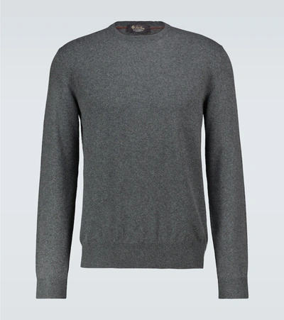 Loro Piana Baby Cashmere Crewneck Sweater In Grey