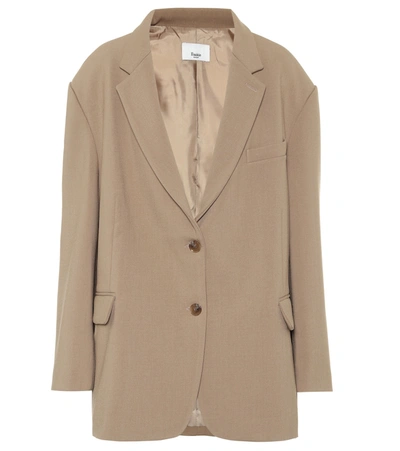 The Frankie Shop Bea Stretch-twill Blazer In Latte