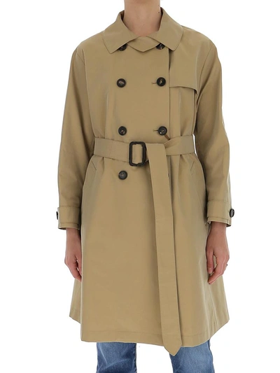 Max Mara The Cube Trench Coat With Removable Vest In Beige