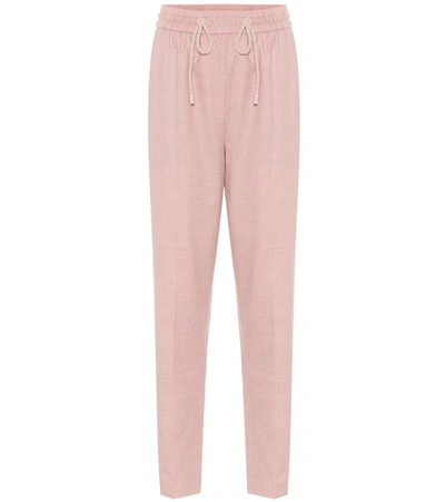 Roksanda Palmira Elasticated-waist Wool-blend Trousers In Pastel Pink