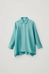 Cos Crinkled Draped Shirt In Turquoise