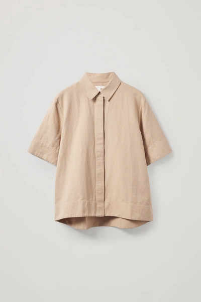 COS BOXY COTTON-LINEN SHIRT 0896219001006